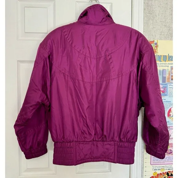 Vintage Tyrolia Skiwear Size 14 Women’s Purple Nylon Jacket Ski Winter - Picture 9 of 9